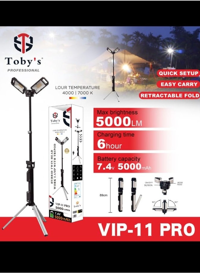 Toby's - VIP11 Pro Camping Light Best For Outdoor Party Picnic Barbeque On Desert Multifunctional Sanara Light With Built in Rechargeable Battery Facility 5000mAh - Image 1