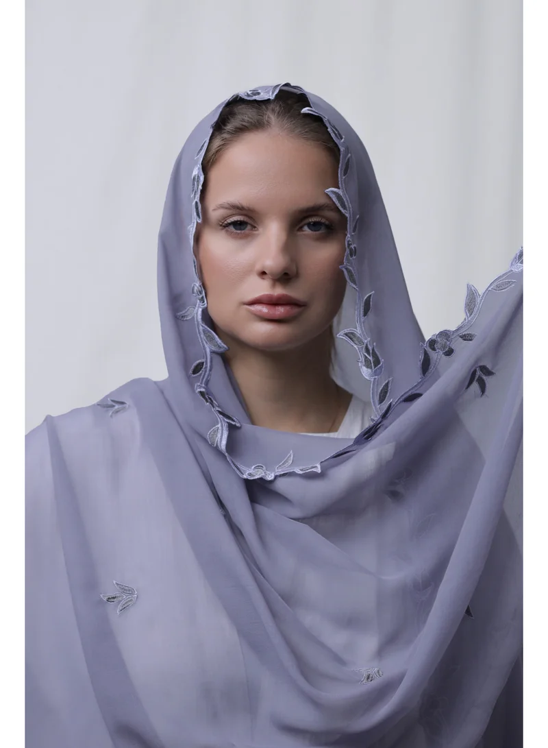 Ophelia Lilac Embroidery Hijab – Elegant Embroidered Modest Hijab for Women for Women | Best Price UAE