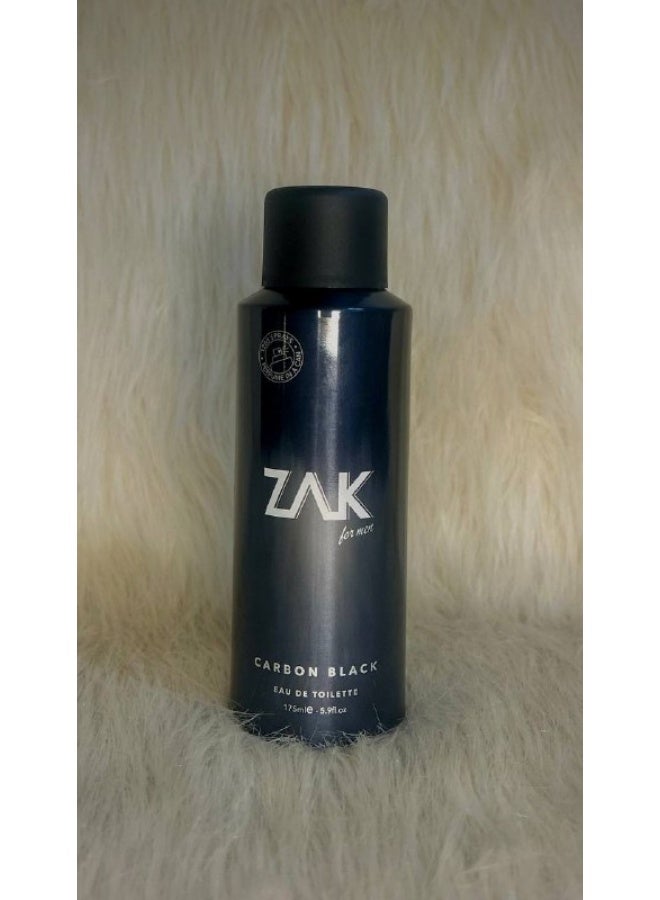 Zak Deodorant spray Black Edt For Men Carbon 175 Ml (Packaging may vary)