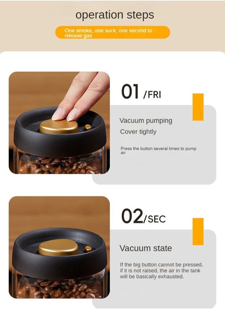 Coffee bean storage bottle, vacuum sealed coffee powder jar, food storage box
