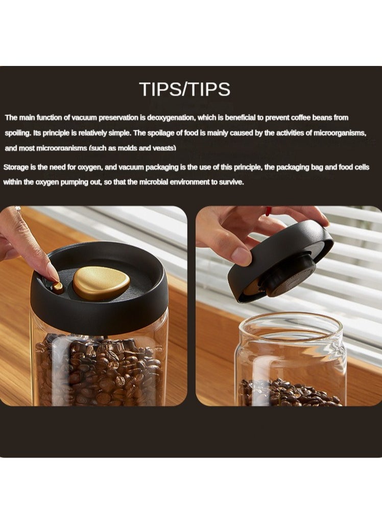 Coffee bean storage bottle, vacuum sealed coffee powder jar, food storage box