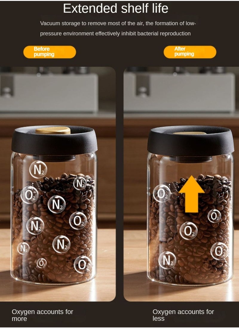 Coffee bean storage bottle, vacuum sealed coffee powder jar, food storage box