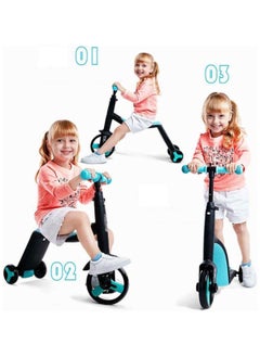 Winner Sky 3 In 1 Convertible Tricycle Balance Bike Kick Scooter For Kids Blue  - Image 2