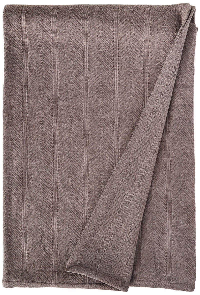 Eddie Bauer Eddie Bauer Home Herringbone Collection Blanket100 Cotton Lightweight  Breathable Machine Washable Easy Care Queen Mushroom 