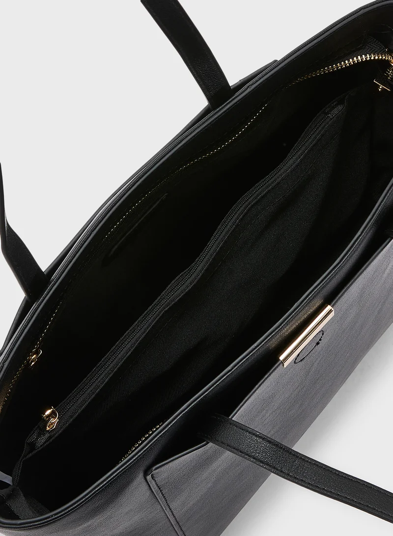 Khizana Metal Trim Detail Everyday Tote Bag