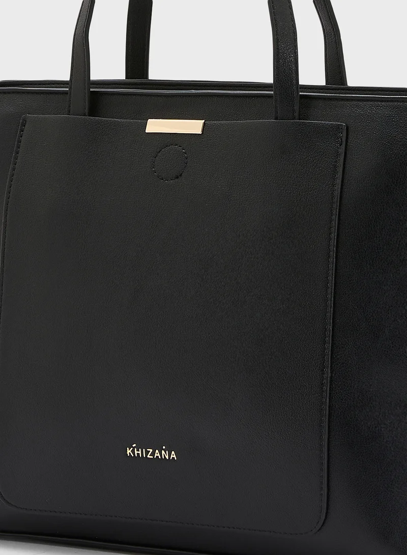 Khizana Metal Trim Detail Everyday Tote Bag