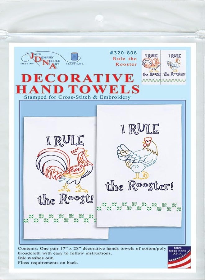 Jack Dempsey Needle Art Rule The Rooster Decorative Hand Towels - Image 2