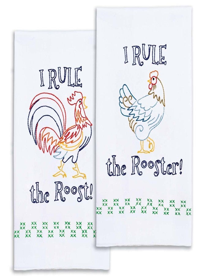 Jack Dempsey Needle Art Rule The Rooster Decorative Hand Towels - Image 1