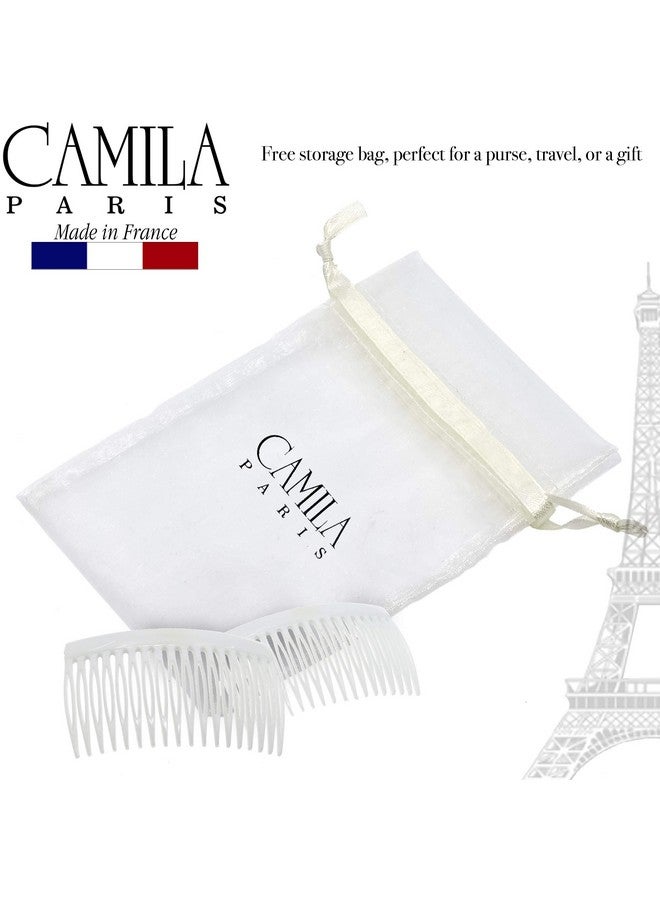 Camila Paris CP3135 French Hair Side Comb, Small, Curved White French Twist Hair Combs Decorative, Strong Hold Hair Clips for Women Bun Chignon Up-Do Styling Girls Hair Accessories, Made in France - Image 5