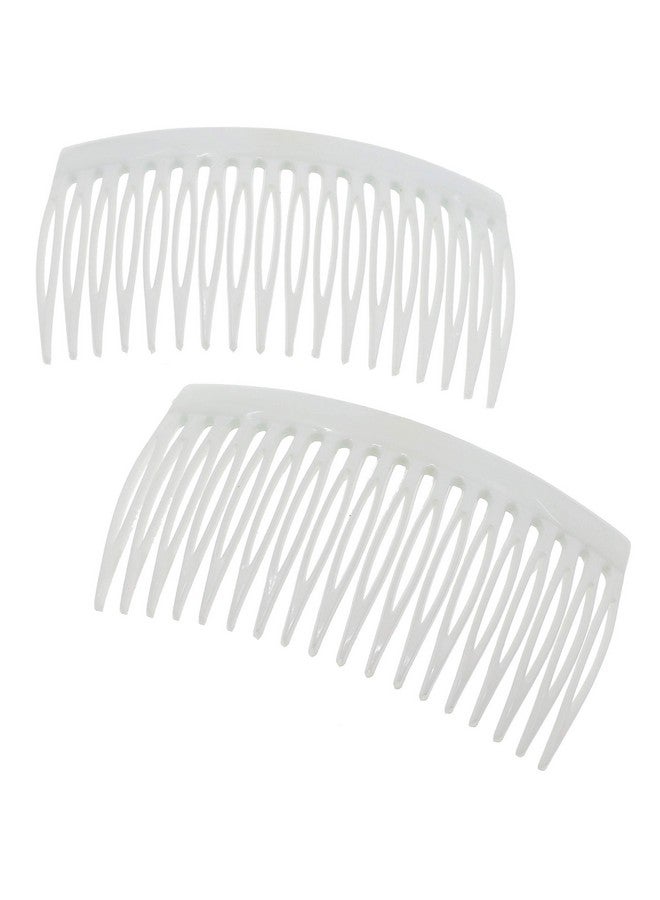 Camila Paris CP3135 French Hair Side Comb, Small, Curved White French Twist Hair Combs Decorative, Strong Hold Hair Clips for Women Bun Chignon Up-Do Styling Girls Hair Accessories, Made in France - Image 1
