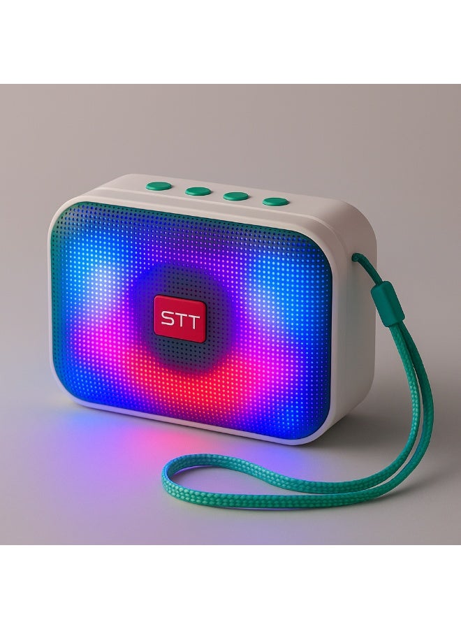 STT-A011 Portable Bluetooth LED Speaker – 10W Powerful Sound, Wireless Speaker with Colorful Lights, USB/TF Card Player - Image 2