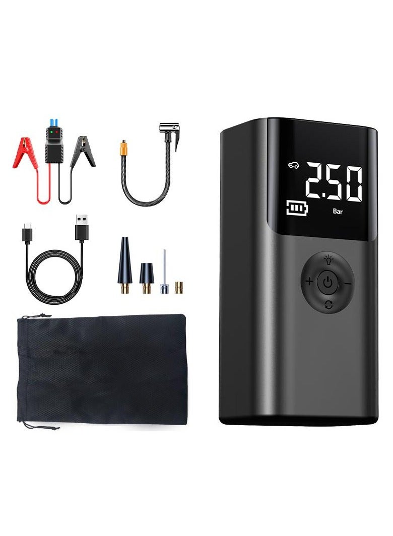Generic QS003 Car Jump Starter with Air Compressor, 120PSI 1000A Car Battery Jump Starter, 12V Battery Pack with Type-C Charge, for 6.0L Gasoline and 3.0L Diesel Engines, 5 in 1  - Image 1