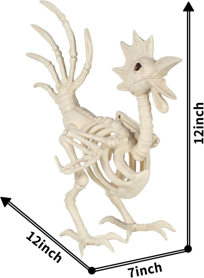 Seasons Crazy Bonez Skeleton Rooster Halloween Decoration, 12" - Image 2