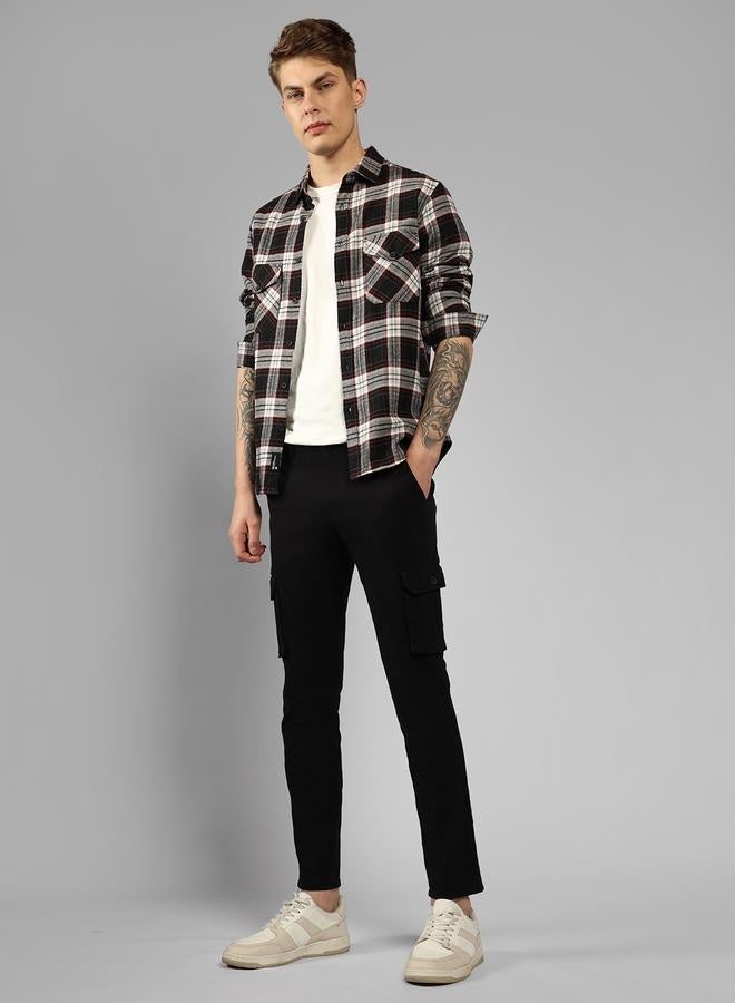 Dennis Lingo Relaxed Fit Black Cotton Shirt Spread Collar - Image 2