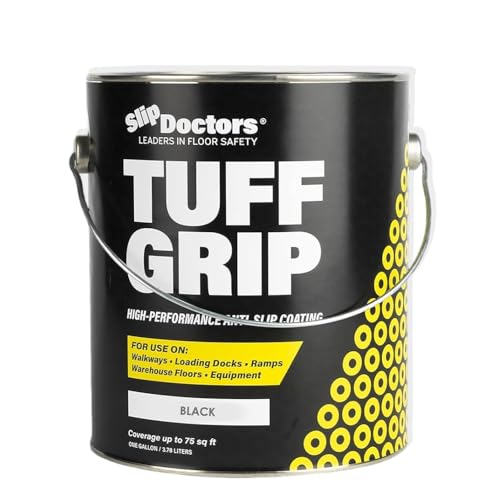 Slip Doctors Tuff Grip Anti-Slip Paint for Ramps, Floors, Decks & Stairs – Durable Non-Skid Coating for Enhanced Traction (Black) - Image 1