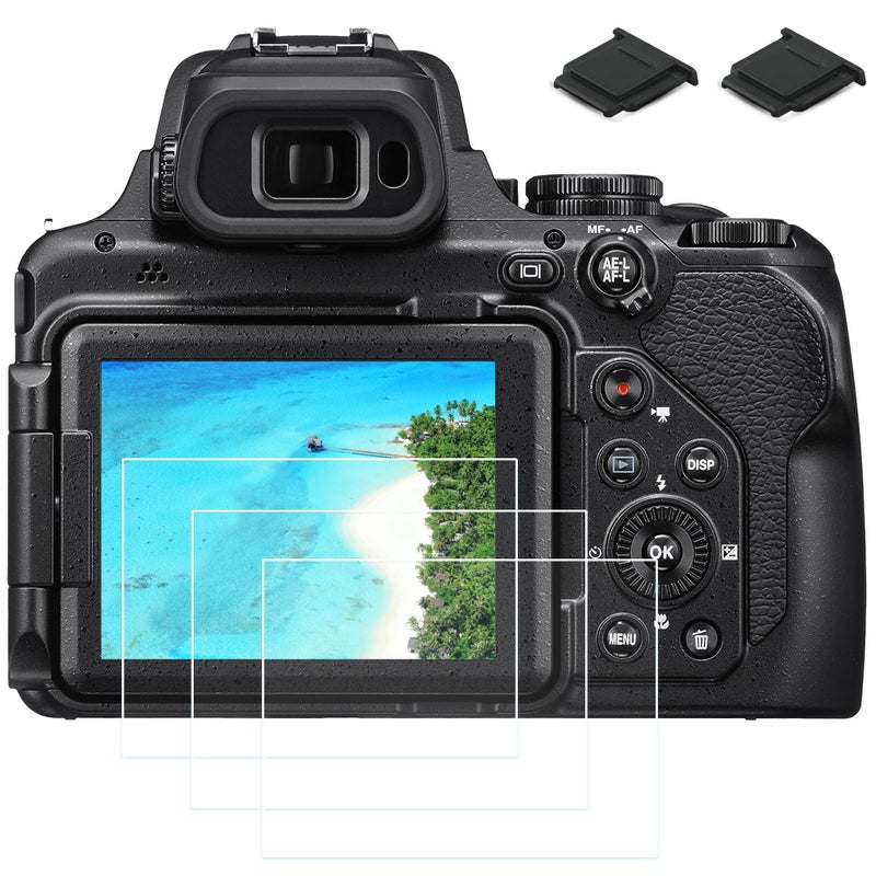 PCTC P1000 Screen Protector for Nikon COOLPIX P1000 Digital Camera, 0.3 mm 9H Hardness Tempered Glass LCD Screen Protector Compatible for Nikon P1000 P1100 P950 Protive Cover Film (3+2 Pack) - Image 1