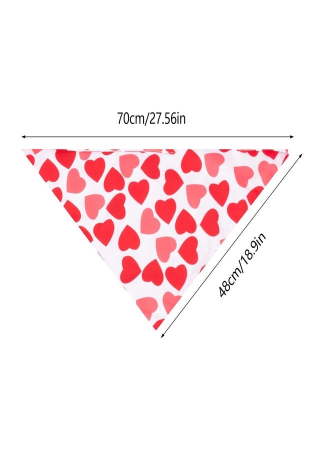 cnomg Valentines Day Dog Bandanas Pet Valentine Scarf Reversible Triangle Scarf for Medium Large Dogs Cats Red Pink Heart Pattern Pet Accessories for Parties Weddings - Image 2