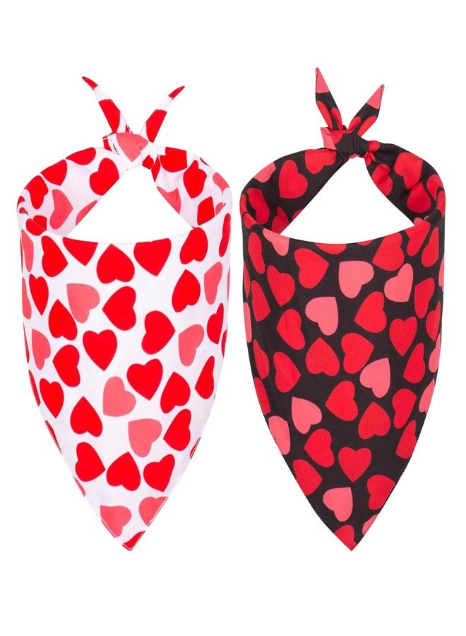 cnomg Valentines Day Dog Bandanas Pet Valentine Scarf Reversible Triangle Scarf for Medium Large Dogs Cats Red Pink Heart Pattern Pet Accessories for Parties Weddings - Image 1