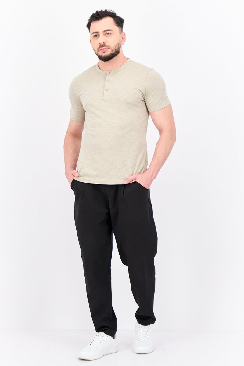 GAP Men Crew Neck Short Sleeves Heather T-Shirt, Beige - Image 4