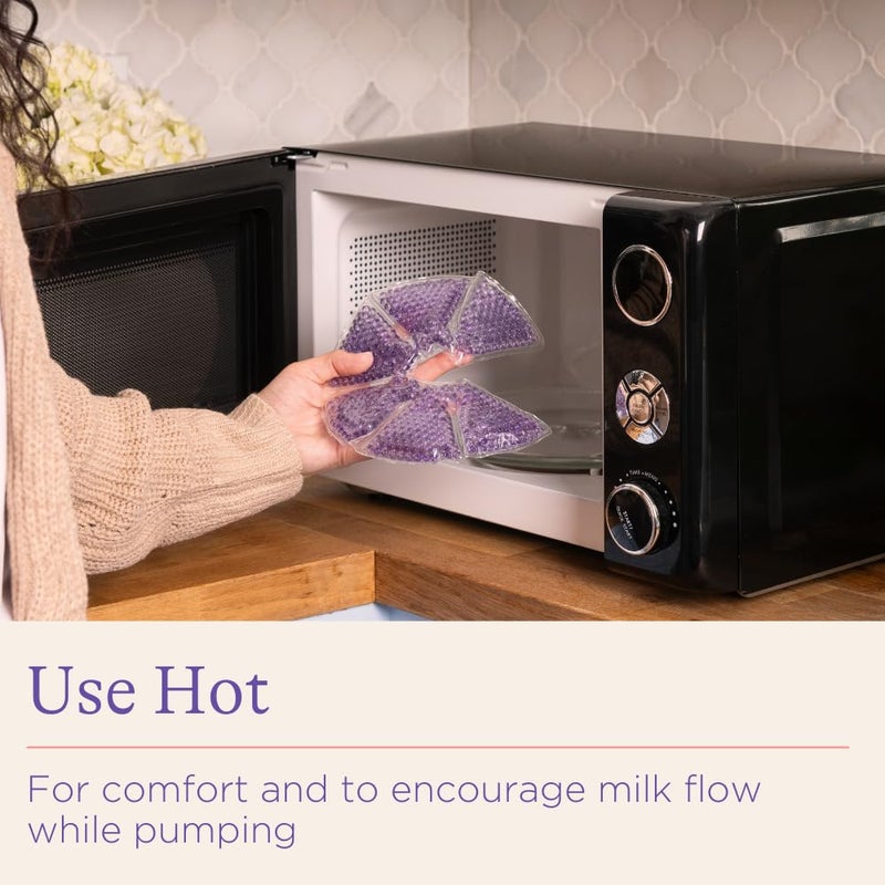 Lansinoh Breast Therapy Packs, Hot and Cold Breast-Pads with 2 Soft Covers, Postpartum Essentials for Nipple Pain Relief, Mastitis, Engorgement, Support for Breastfeeding and Pump Aid, 2 Pack - Image 3