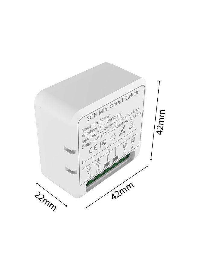 Generic - 2-Way WiFi Switch Relay Module 16A Wireless On/Off Device Dual Control Light Switch Remote Control Tuya APP Device Sharing Voice Control Smart Circuit Breaker - Image 1