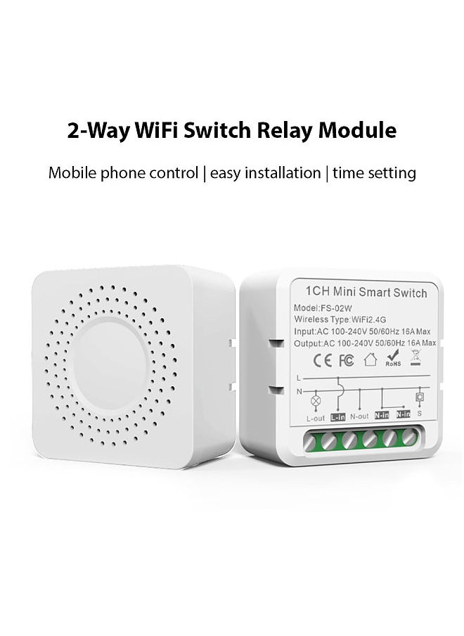 Generic - 2-Way WiFi Switch Relay Module 16A Wireless On/Off Device Dual Control Light Switch Remote Control Tuya APP Device Sharing Voice Control Smart Circuit Breaker - Image 1