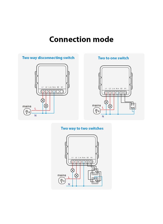 Generic - 2-Way WiFi Switch Relay Module 16A Wireless On/Off Device Dual Control Light Switch Remote Control Tuya APP Device Sharing Voice Control Smart Circuit Breaker - Image 1