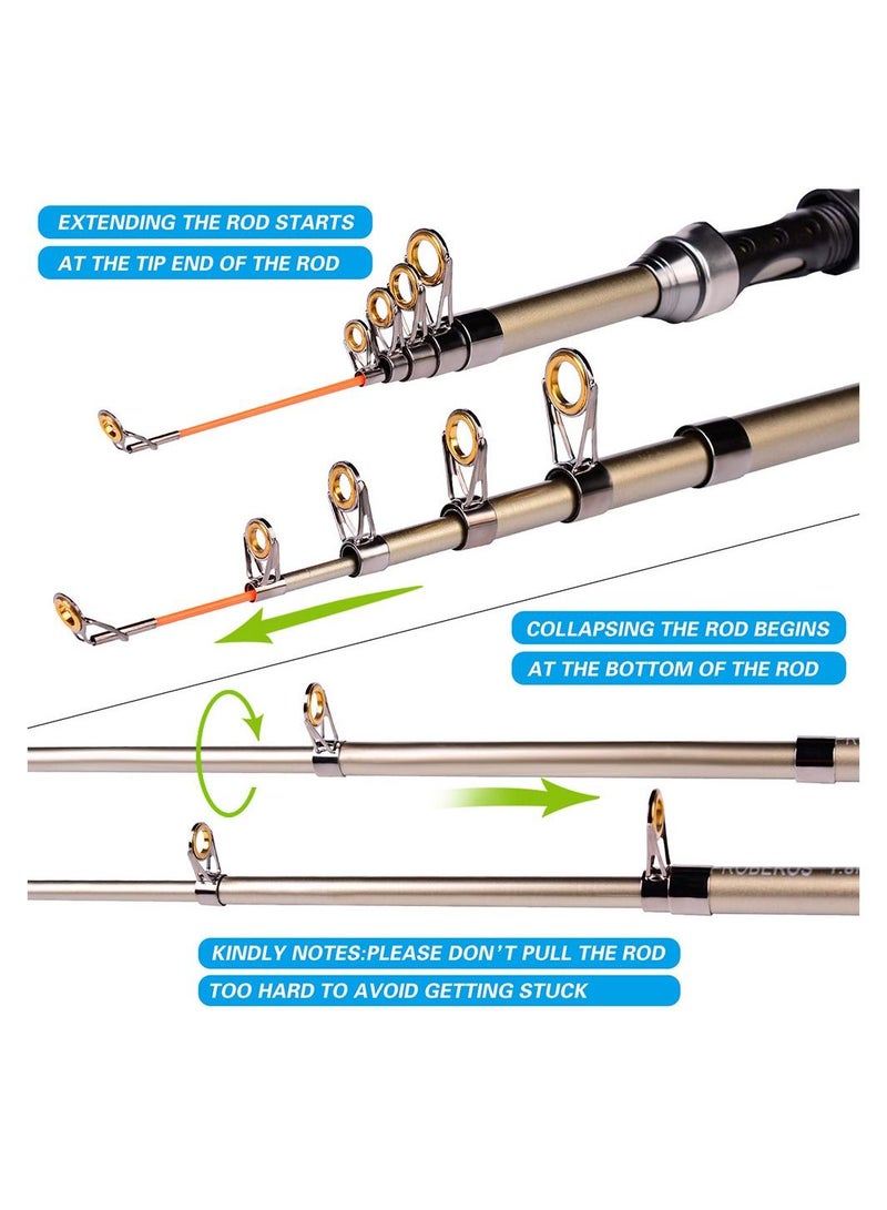 Generic Rock Fishing Sea Rod Set Long Range Throwing Rod Fishing Reel Fishing Rod Bag Combination Carbon Fiber Sea Fishing Rod Sea Rod Fishing Set Bag 1.8m Pole  - Image 4