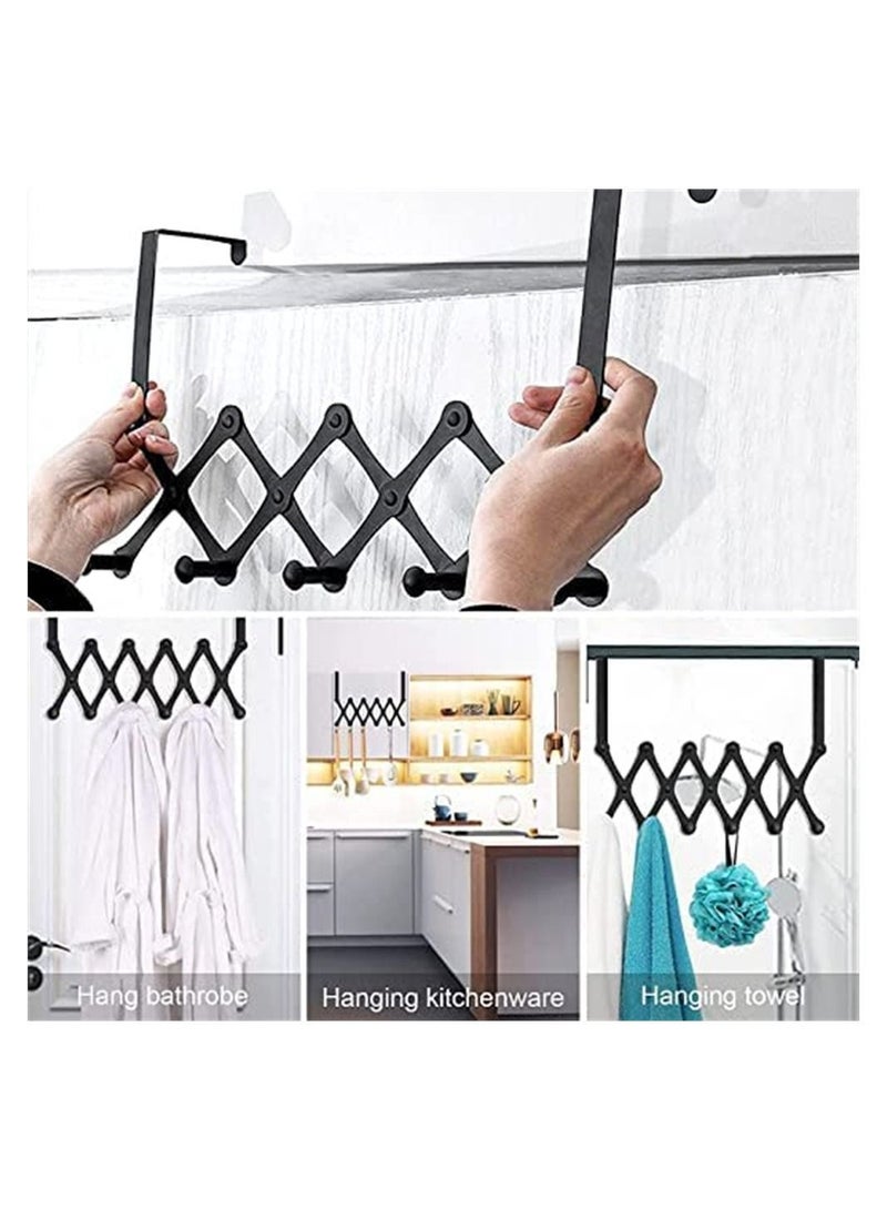 Y&D Door Hanger Expandable Clothes Sturdy Over The Hook 6 hook Rack Decorative Organizer hooks for Clothes Coat Hat belt Towels hanger Home or Office Use - Image 4