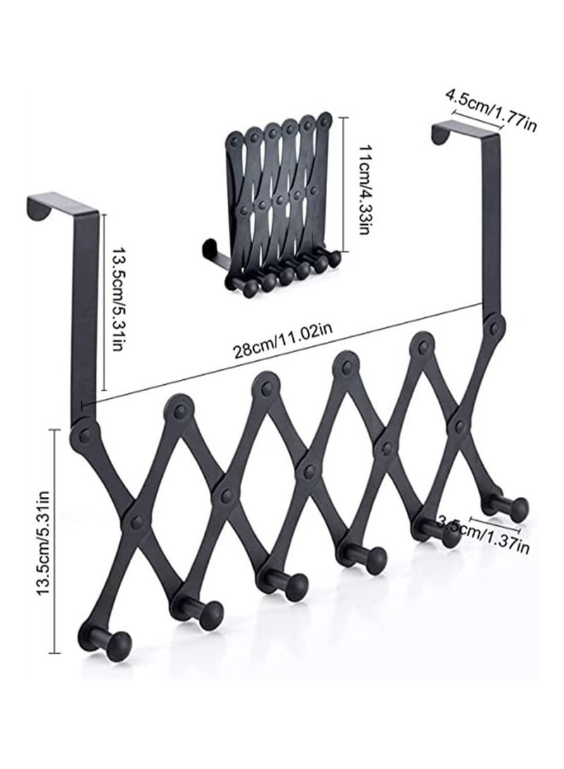 Y&D Door Hanger Expandable Clothes Sturdy Over The Hook 6 hook Rack Decorative Organizer hooks for Clothes Coat Hat belt Towels hanger Home or Office Use - Image 5