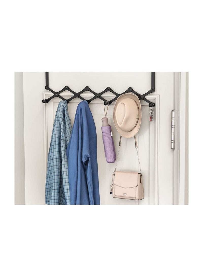Y&D Door Hanger Expandable Clothes Sturdy Over The Hook 6 hook Rack Decorative Organizer hooks for Clothes Coat Hat belt Towels hanger Home or Office Use - Image 1