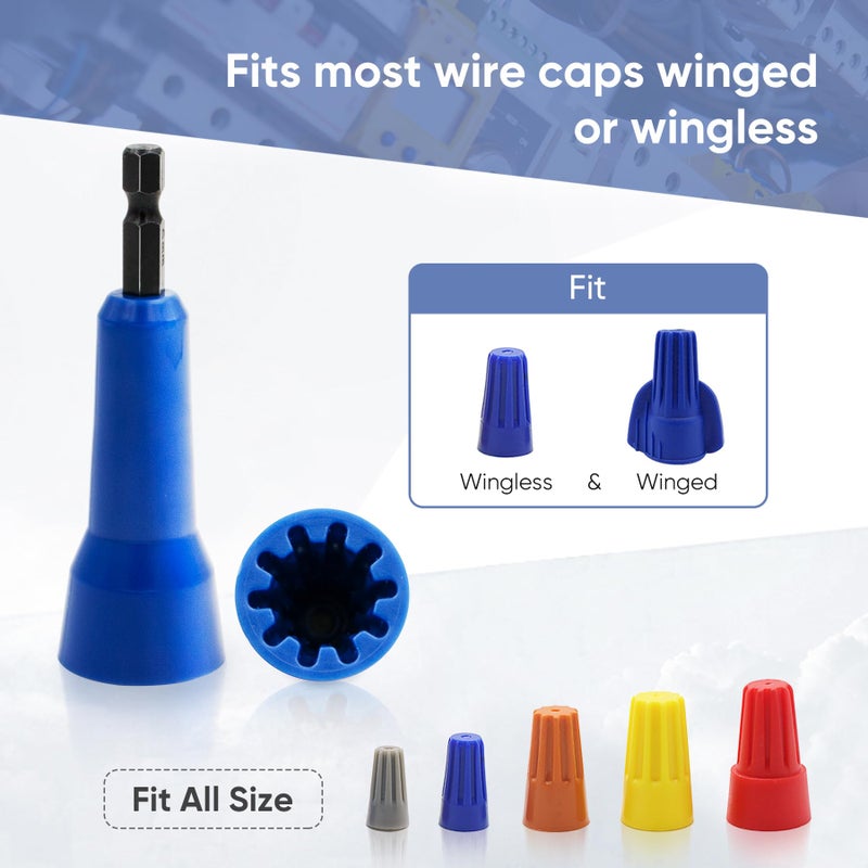 LISTENJIALE Wire Nut Twister,LISTENJIALE Wire Twister Tool for Drill and Wire Connector Driver with 1/4" Chuck(Blue) - Image 2