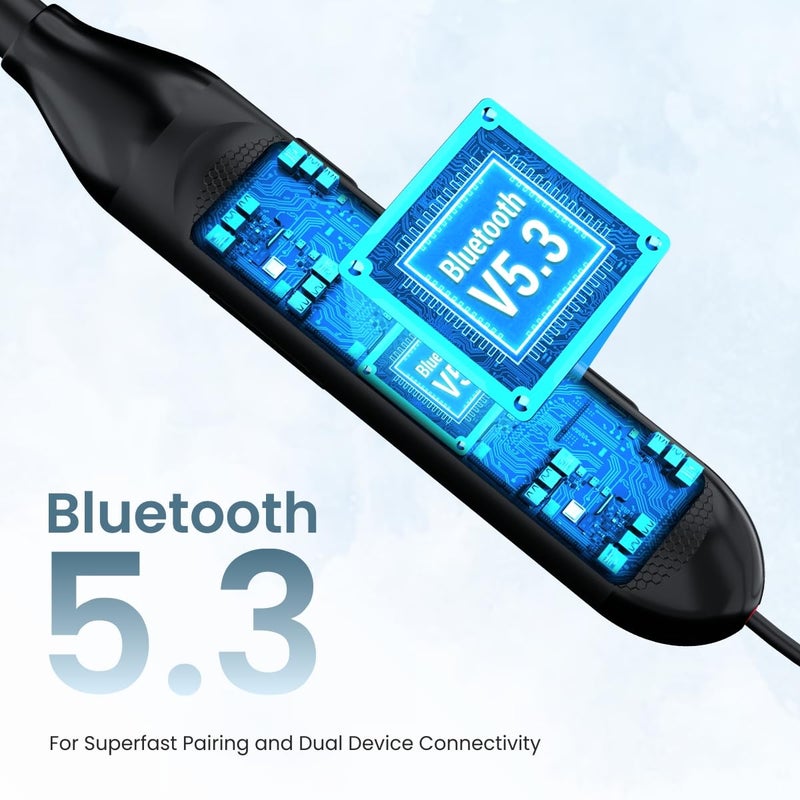 Portronics سماعات أذن بلوتوث لاسلكية هارمونيكس Z7 مع تشغيل يصل إلى 40 ساعة، سائق ديناميكي 10 مم، وضع الألعاب، صوت عميق، مقاومة للماء والعرق IPX4، شحن سريع من نوع C (أسود) - Image 2