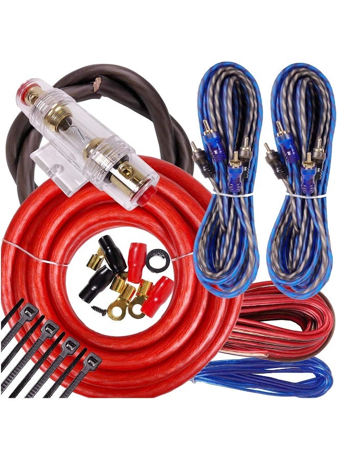 Gravity Gravity Complete 4 Channels 2000W 4 Gauge Amplifier Installation Wiring Kit Amp PK1 4 Ga Red  - Image 1