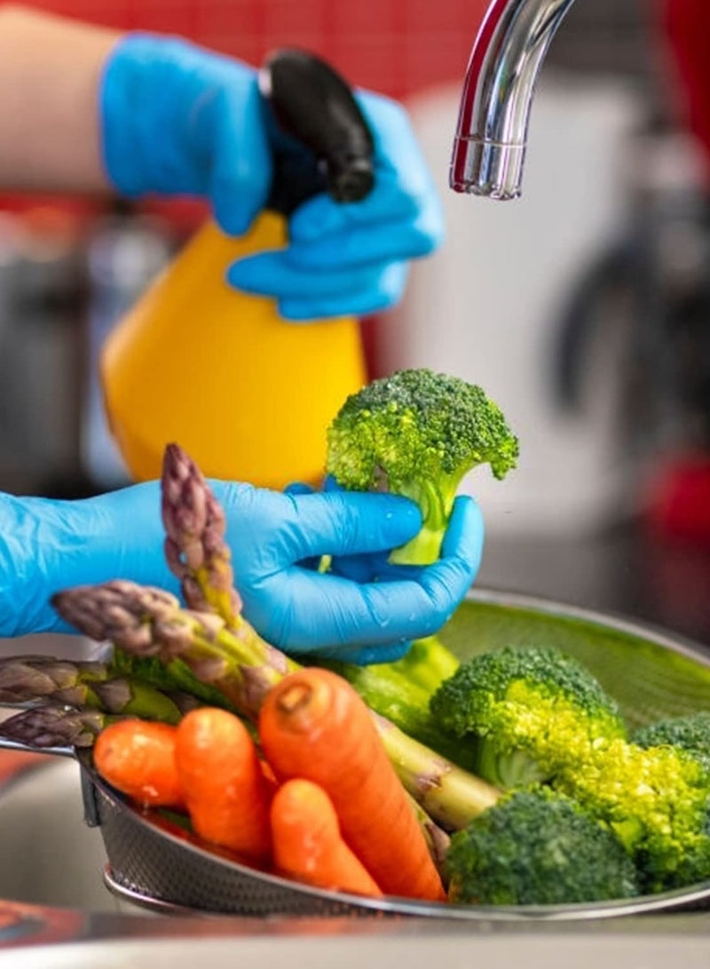 Disposable Nitrile Gloves, Latex-Free, Fully Textured, Extra Thick & Strong, Food Safe for Cooking, Tattooing, Painting, Automotive & Mechanics, Large Size (Blue) - Image 2