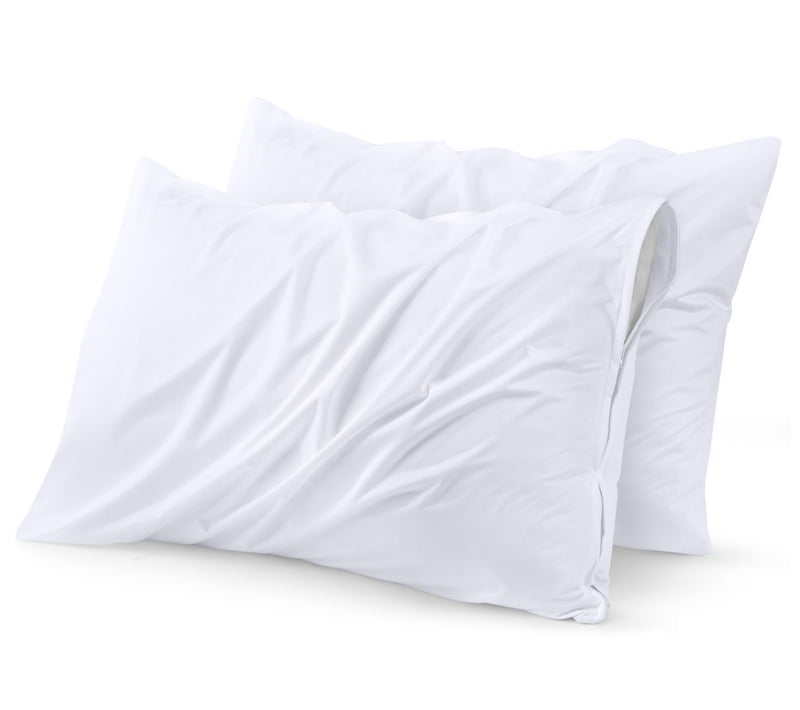 Utopia Bedding Waterproof Pillow Protectors Zippered (2 Pack, White) Queen Size, Zippered Pillowcases, Bed Bug Proof Pillow Encasement Covers 20 x 28 Inches - Image 2