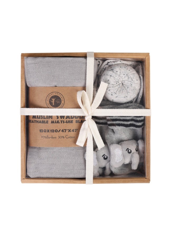 Bambimici 3-Piece Muslin Swaddle and Turban Hat Set - Image 1