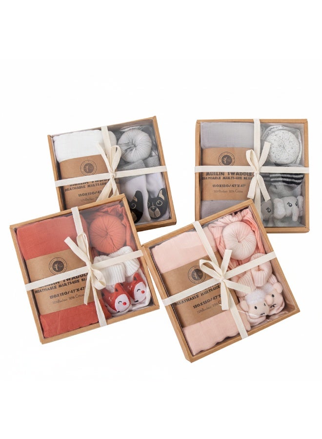 Bambimici 3-Piece Muslin Swaddle and Turban Hat Set - Image 3