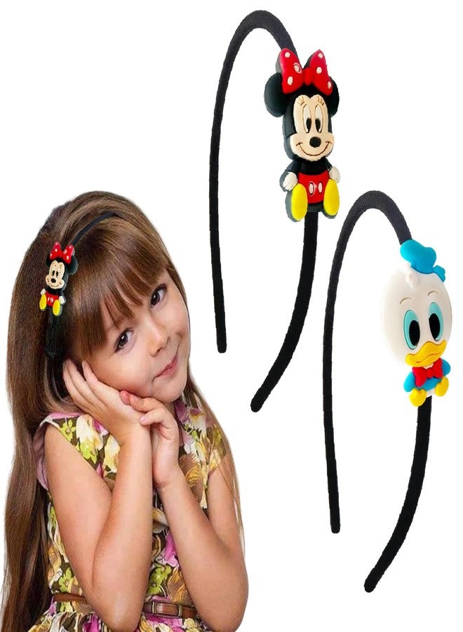 Lykaa Cartoon Hairbands For Baby Girls Mikki mouse Hair Band Hair Accessories baby kids headbands (Pack of 2/Multicolor) - Image 1