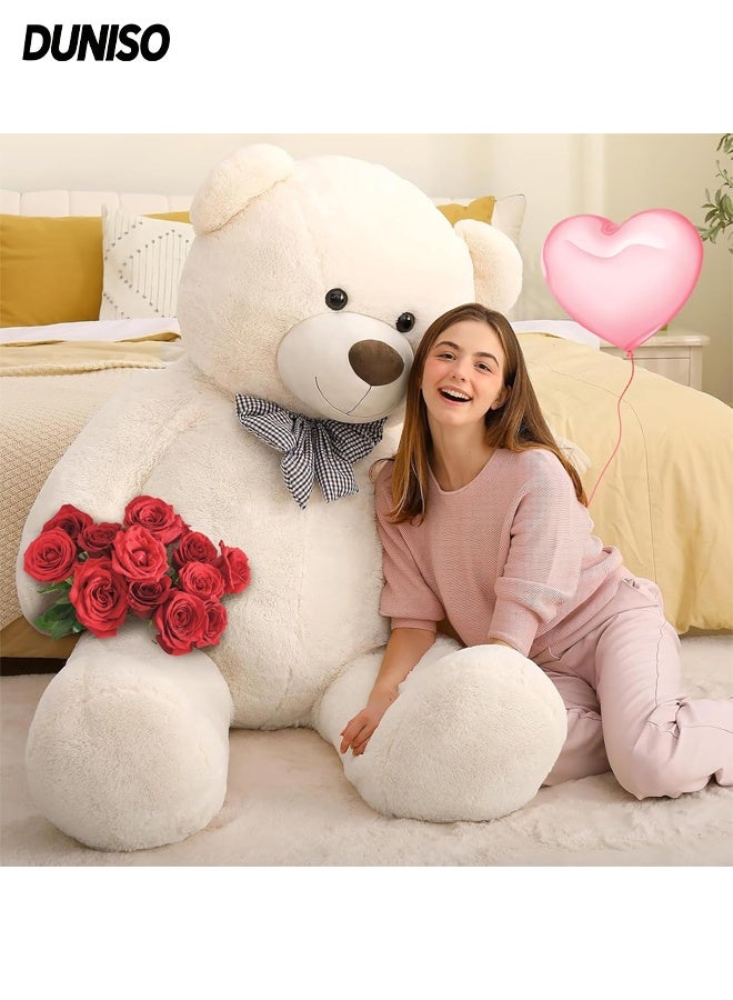 DUNISO Teddy Bear with Cute Bow, Washable Soft Plush Doll ,Stuffed Animal Toy,Gift for Children, suitable for Birthday Party or Any Special days ,140 cm - Image 1