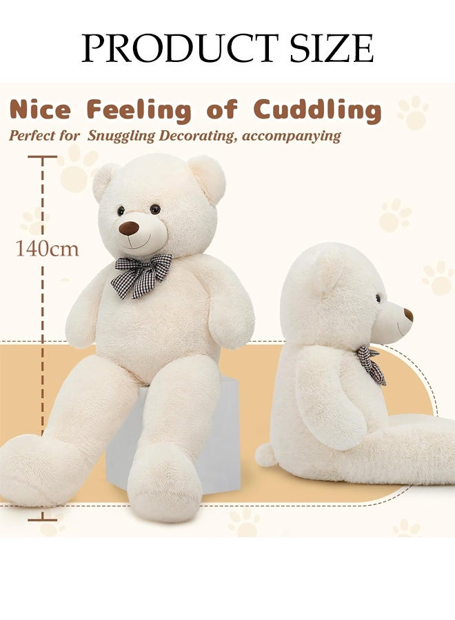 DUNISO Teddy Bear with Cute Bow, Washable Soft Plush Doll ,Stuffed Animal Toy,Gift for Children, suitable for Birthday Party or Any Special days ,140 cm - Image 2