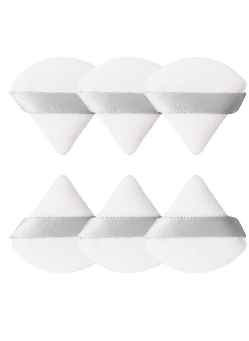 Viedouce 6 Pieces Powder Puff Face Makeup Sponge Soft Velour Triangle Powder Puffs for Loose Powder Setting Powder Cosmetic Foundation Beauty Sponge  - Image 1