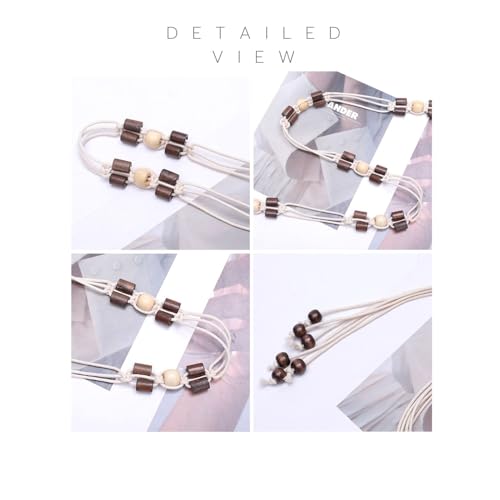 Fabme Women's Belt With Beads Girls Casual Braided Boho Style Rope Decoration Waist, Suitable For Travel Party DIY Art & Craft - Image 2