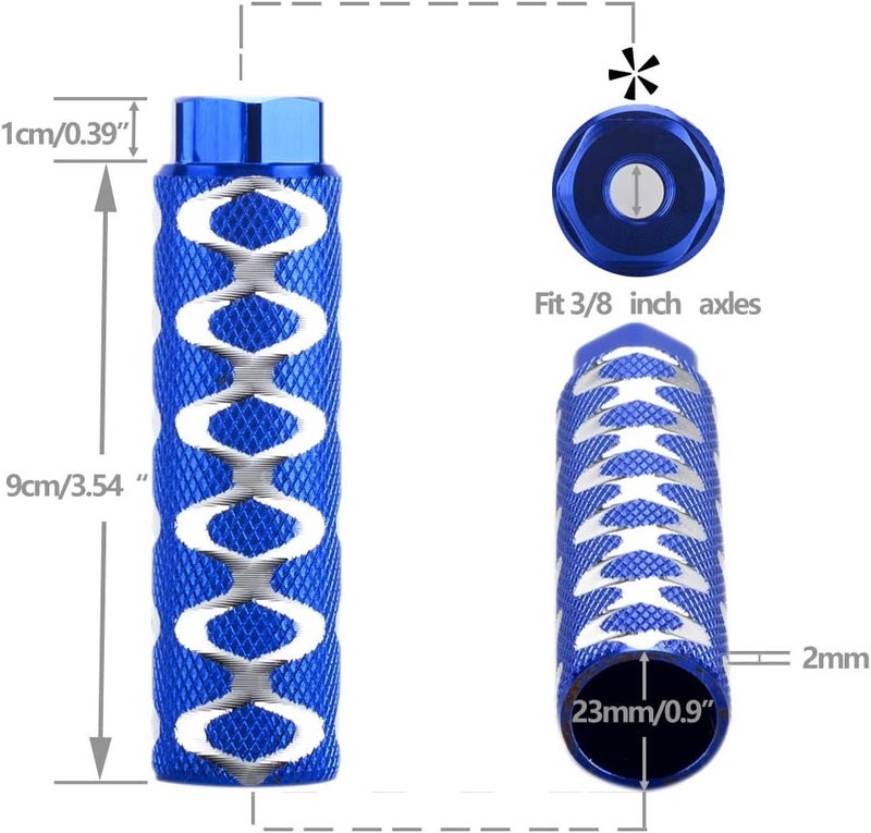SMALLSTARIII Bike Pegs 2Pcs Aluminum Alloy Anti-Skid Lead Foot Bicycle Pegs 3/8 inch Axles - Image 2
