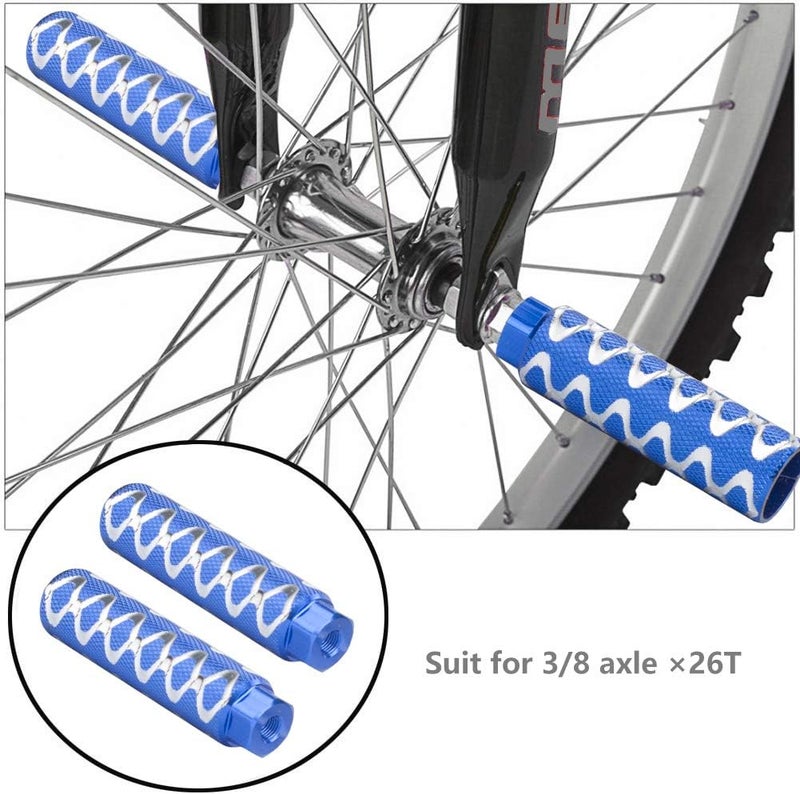 SMALLSTARIII Bike Pegs 2Pcs Aluminum Alloy Anti-Skid Lead Foot Bicycle Pegs 3/8 inch Axles - Image 3