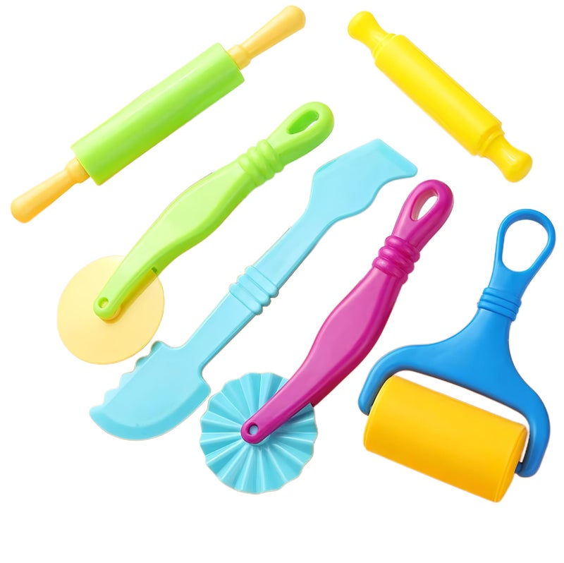 MAGIKON 6Piece Kids Dough Tool Set Colorful ChildSafe Modeling Clay Accessories for Small Hands - Image 3