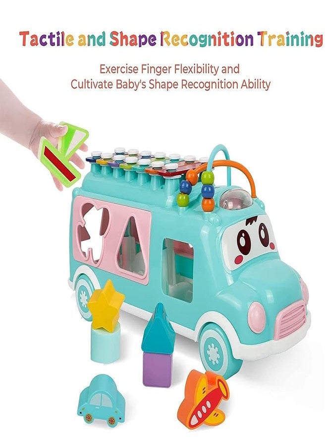 StarAndDaisy Activity Musical Bus School Bus Xylophone Toy for Toddlers, Infant School Bus Toy for Kids , Baby Musical Bus Toys for 1 Year Old, Shape Sorter Push & Pull Educational and Learning Toys - Image 4