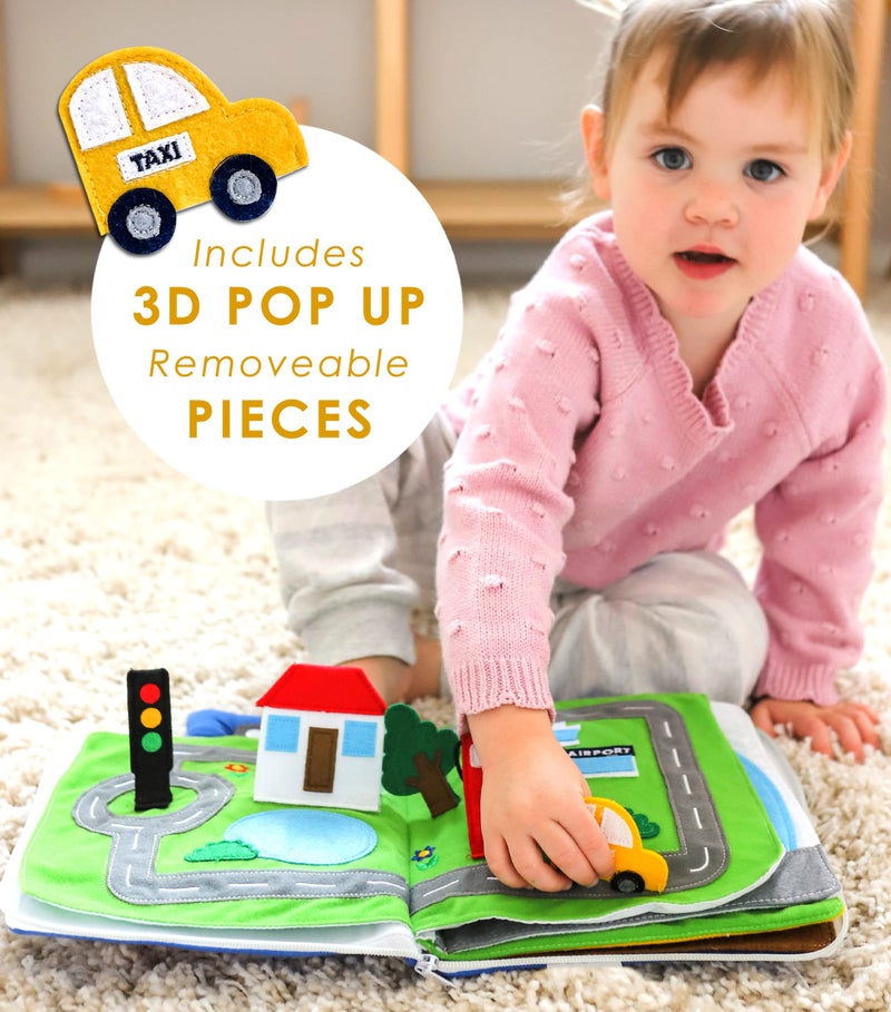 Curious Columbus Quiet Book – Away We Go Busy Book for Toddlers, Montessori Airplane Travel Toy for Preschool and Early Learning - Image 4