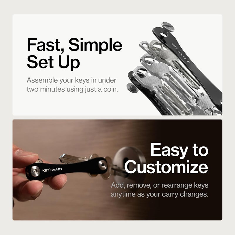 KeySmart Compact Minimalist Pocket-Sized Key Holder and Key Organizer, EDC Key Carrier w Key Ring Loop Piece for Car Key Fob Keychain Accessories for Men, Husband and Dad - Image 4