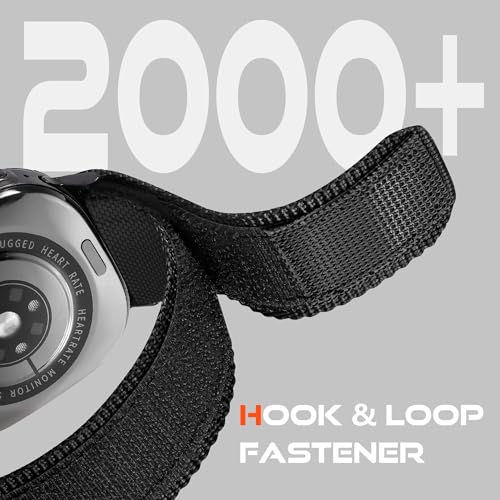 Bandletic حزام Bandletic متوافق مع ساعة سامسونج جالكسي ووتش ألترا 47 مم مع مشبك مغناطيسي Fidlock V، حزام رياضي ناعم من النايلون قابل للتعديل بديل لساعة جالكسي ووتش ألترا للرجال والنساء، كبير، أسود - Image 5